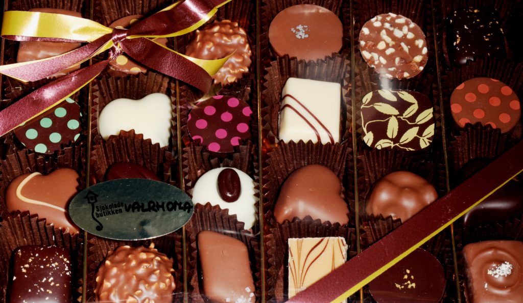 Sjokolade er en populær gave å få. Foto: Tor Bollingmo.